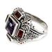 'Temple Guardian' - Amethyst and Garnet Cocktail Ring from Ind