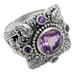 Amethyst flower ring, 'Nature's Splendor'