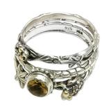 Citrine stacking rings, 'Tree Frog' (set of 3)