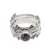 Elephant Shrine,'Amethyst and Silver Stacking Rings (Set of 3) Indonesia'