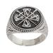 Indra Sword,'Crossed Swords Sterling Silver Signet Ring for Men'