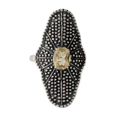 Citrine cocktail ring, 'Starlight Love Expression'