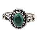 Hypnotic Forest,'Artisan Designed Sterling Silver and Malachite Cocktail Ring'