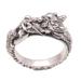 'Flying Dragon' - Men's Sterling Silver Band Ring