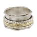 Spinning Grace,'Handcrafted Sterling Silver and Brass Indian Spinner Ring'