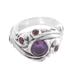 Forest Sprite,'Amethyst and Garnet Cocktail Ring Crafted in Bali'