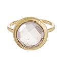 Magic Pulse,'Gold Plated Quartz Single Stone Ring from Peru'