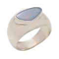 'Loyal Love' - Men's Handcrafted Modern Opal and Silver Ring