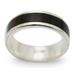 'Strength' - Men's Fair Trade Fine Silver Wood Band Ring