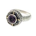 Gold accent amethyst ring, 'Kuta Lilac'