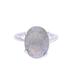 Aurora Bliss,'Rhodium Plated Labradorite Single-Stone Ring from India'