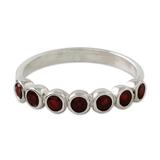 Garland of Joy,'Handcrafted Thai Sterling Silver and Garnet Anniversary Ring'