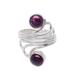 Life Force of Peace,'Handcrafted Sterling Silver and Garnet Ring'