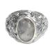 'Lion's Charisma' - Men's Sterling Silver and Rainbow Moonstone Ring