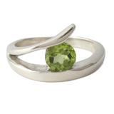 'Circle of Love' - Artisan Crafted Solitaire Peridot Ring from India