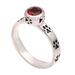 Paws for Celebration,'Garnet and Sterling Silver Single Stone Ring from Bali'