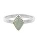 'Rhombus Light Green Jade Single-Stone Ring from Guatemal'