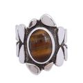 Dramatic Beauty,'Tiger's Eye and Sterling Silver Single Stone Ring'