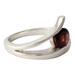 'Circle of Love' - Handcrafted Modern Sterling Silver Solitaire Garnet Ring