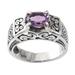 Noble Princess,'Amethyst Cocktail Ring in Sterling Silver with Openwork'