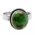 Green Fields in Jaipur,'Silver Silver Ring with Green Composite Turquoise'