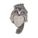 Peacock Prince,'Amethyst 925 Silver and Bone Face Ring from Bali'