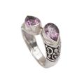 Temple Tears,'Teardrop Amethyst and Silver Cocktail Ring from Bali'