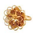 'Yellow Rose' - Collectible Floral Gold Plated Cocktail Ring