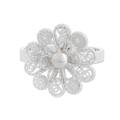 Exquisite Blossom,'Sterling Silver Filigree Flower Cocktail Ring from Peru'