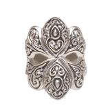 Butterfly Glory,'Butterfly Motif Cocktail Ring Crafted from Sterling Silver'