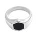 Simple Hex,'Hexagon Sterling Silver Signet Ring Crafted in Bali'