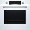 Bosch HBA533BW1 Serie 4 Einbau-Backofen, 60 x 60 cm, EcoClean Direct Reinigungshilfe, 3D Heißluft Backen auf 3 Ebenen, LED-Display, Versenkknebel, Schnellaufheizung, Kindersicherung