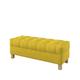 Furninero - Button Tufted Upholstered Opened Storage Bench Footstool Ottoman, squared legs, 120 cm wide, Majestic Velvet Yellow fabric (Stain Resistant)