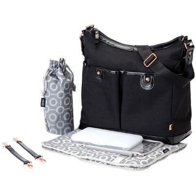 OiOi Black Balistic Hobo Diaper Bag