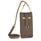 Vaultskin VICTORIA Crossbody iPhone Case with Leather Wallet (iPhone X/XS, Brown, Chain & Leather Strap)