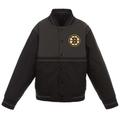 Youth JH Design Black Boston Bruins Poly-Twill Full-Snap Jacket