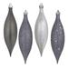 Vickerman 480465 - 5.5" Pewter 4 Assorted Finish Drop Christmas Tree Ornament (8 pack) (N500187)