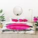 East Urban Home Elisabeth Fredriksson Whales Duvet Cover Set Microfiber, Polyester in Pink/Yellow | Queen Duvet + 2 Shams + 2 Throw Pillows | Wayfair