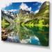 Design Art Reflecting Mountain Lake Landscape Photographic Print on Wrapped Canvas Canvas/Metal in Blue/Green | 30 H x 40 W x 1 D in | Wayfair