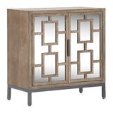 Tommy Hilfiger Hayworth Accent Storage Cabinet w/ Mirrored Doors Wood in Brown/Gray | 32.25 H x 31.5 W x 15.75 D in | Wayfair FUCN10041A