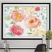 Ophelia & Co. 'Posey Party' Framed Acrylic Painting Print Paper in Blue/Green/Pink | 30" H x 40" W x 1.5" D | Wayfair
