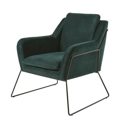 Fauteuil en velours vert