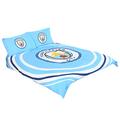 Manchester City FC Official Double Duvet and Pillowcase Set Pulse Design (Double) (Blue)