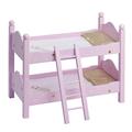 Olivia's Little World 18" Doll Wooden Convertible Bunk Bed - Stacked or Unstacked as Two Single Beds, Pink/White/Gold