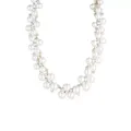 Gold Tone Anne Klein Pearl And Crystal Collar Necklace, White