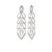 Belk Silver Tone Linear Leaf Rhinestone Statement Earrings