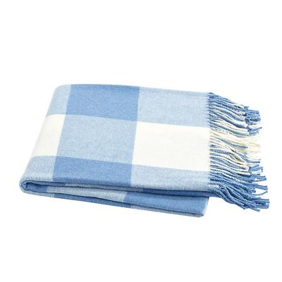 Classic Buffalo Check Throw - Blue Denim - Ballard Designs