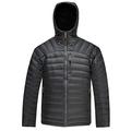 HARD LAND Men's Down Jacket Packable Puffer Jacket Water Resistant Hooded Insulated Lightweight Outdoor Down Jacket Charcoal Grey Size L