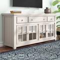 Rosalind Wheeler TV Stand for TVs up to 75" Wood/Glass in Brown/White | 32 H in | Wayfair 74506AA9D6A54A52A2962B18ACE64372