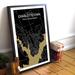 Wrought Studio™ 'Charlottetown City Map' Framed Graphic Art Print Poster in Luxe Paper in Black | 27.6 H x 19.7 W x 0.05 D in | Wayfair